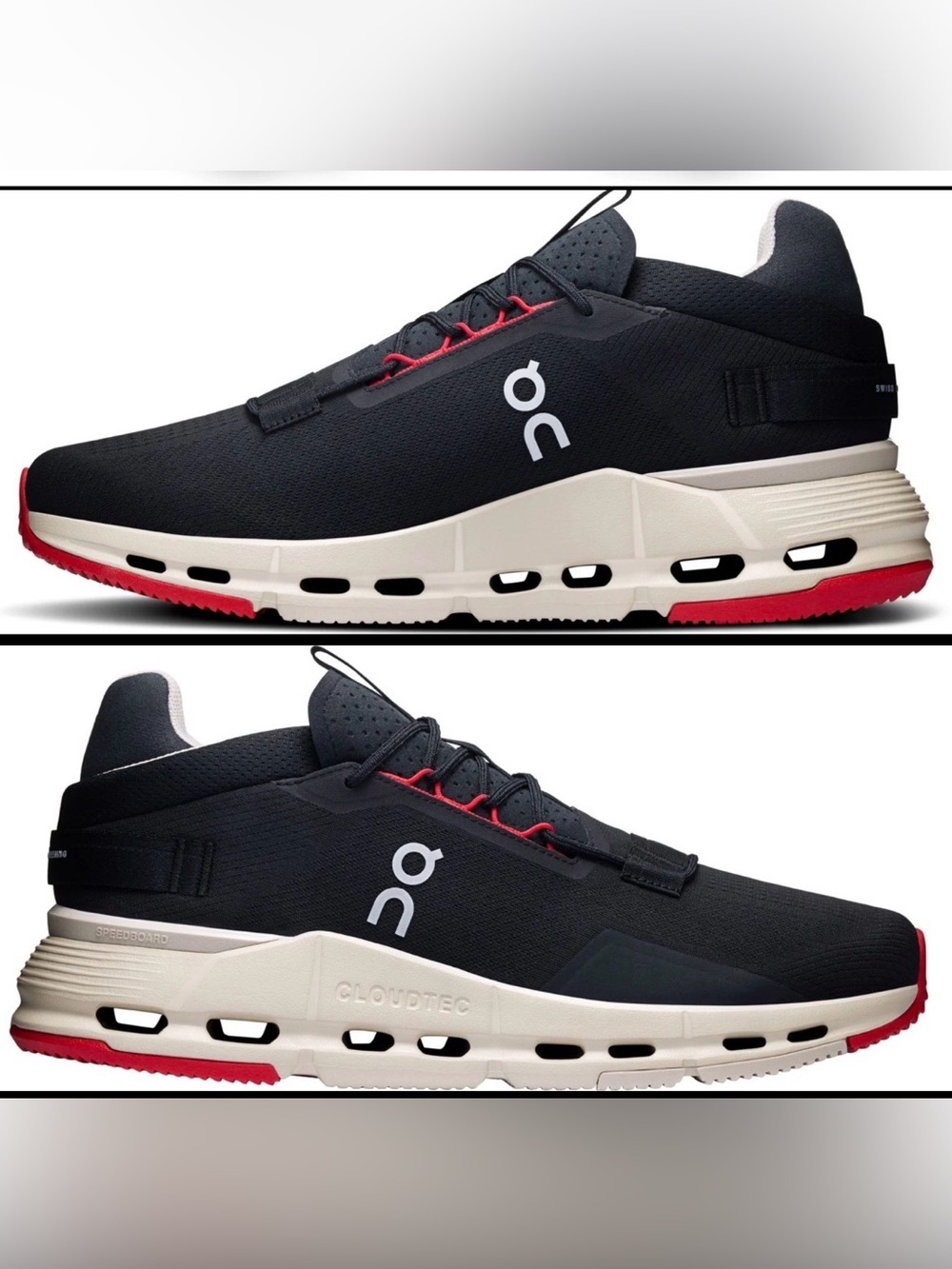 NEW Men's On Brand Black/Flame Red Cloud Cloudnova 2 Sz 9